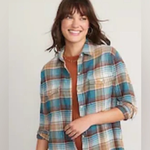 Old Navy Women’s Plaid Button Up Small NWT - Picture 2 of 6